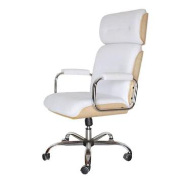 Imagem de Poltrona Eames Presidente Linha Capa em Madeira Branco - Design Office