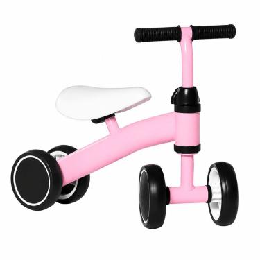 Imagem de Bicicleta de Equilíbrio Infantil 4 Rodas sem Pedal Andador Primeiro Triciclo Rosa para Bebê 1 a 3 Anos Utimix