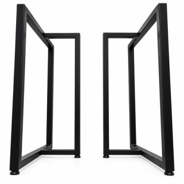 Imagem de Par Pé de Mesa Industrial Metalon Preto 76,5X60CM - INOX LAURINDOS