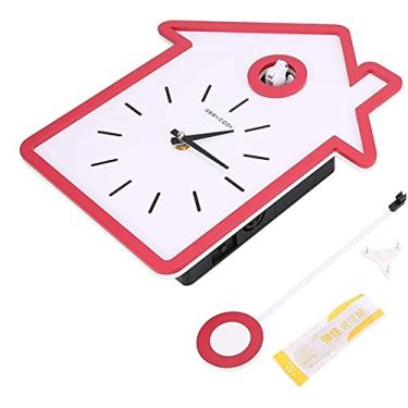 Imagem de Relógio de parede, design nórdico estilo simples moderno relógio relógio relógio relógio relógio relógio de parede (vermelho) (Color : Red)
