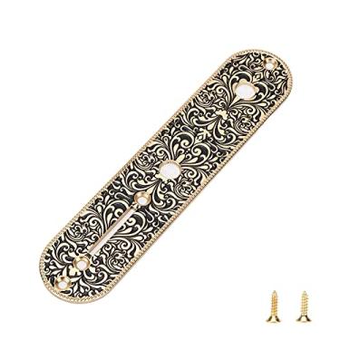 Imagem de Eujgoov Placa de controle de guitarra elétrica, placa de controle de guitarra elétrica Telecaster esculpida em metal (dourada)