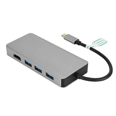 Imagem de Conversor Wendry tipo C, conversor multifuncional tipo C, com interface de expansão VGA+HDMI+USB3.0 x 3, para vídeo 4K HD, com alto desempenho