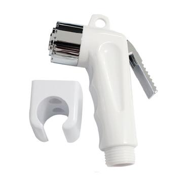 Imagem de Gatilho Luxo ABS Branco Para Ducha Higiênica Ponteira Cromada