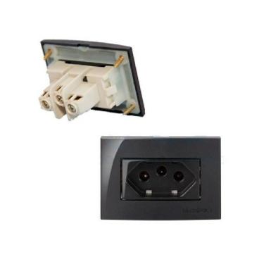 Imagem de Conjunto 1 Tomada 2P+T 20A Para Móvel Preto - MARGIRIUS (16575)