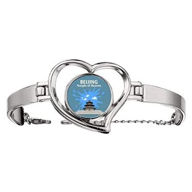 Imagem de N/A N/A Bracelete China Beijing Temple Heaven Pray coração joia pulseira pulseira de arame, medium, metal