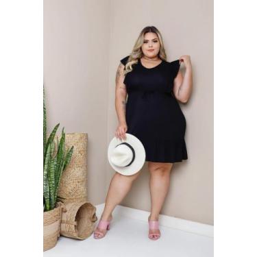 Vestido de malha curto soltinho hot sale plus size