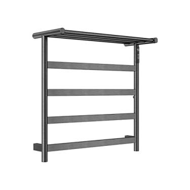 Imagem de Toalheiro inteligente de aquecimento elétrico de banheiro aço inoxidável 304 secagem toalheiro elétrico, cinza