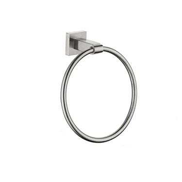 Imagem de Anel de toalha de ouro escovado montado na parede suporte de toalha redondo cabide acessórios de armazenamento cozinha banheiro acessórios preto fosco, um níquel escovado