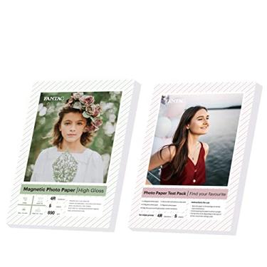 Imagem de FANTAC Folhas magnéticas premium 5 folhas 10 x 15 cm com papel magnético autoadesivo adesivo para foto e imagem Ímãs de artesanato Ímãs de geladeira DIY com papel fotográfico sortido pacote misto