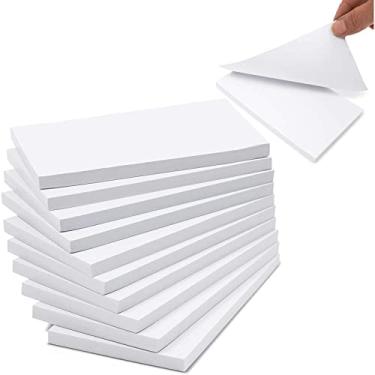 Imagem de Bloco de notas simples, bloco de notas branco (7,6 x 12,7 cm, pacote com 10)