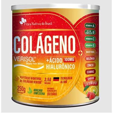 Imagem de Colágeno Verisol + Ácido Hialurônico 250g Sabor Laranja Com Morango - Flora Nativa do Brasil