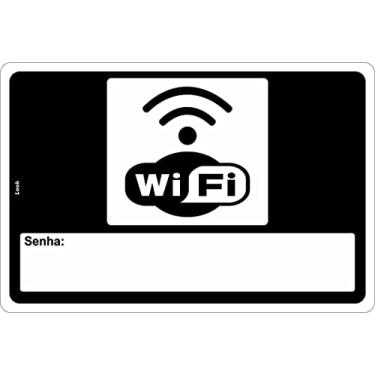 Imagem de Placa Sinalização Wifi Zone Com Senha Horizontal 20X30CM