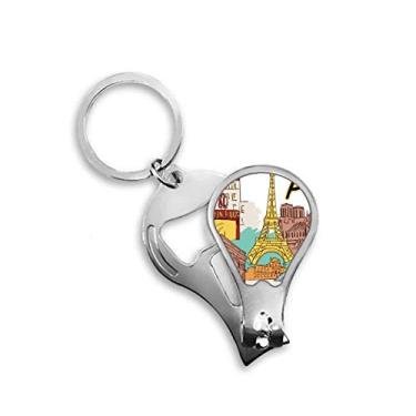 Imagem de França Paris Torre Eiffel Aquarela Cortador de Unhas Abridor Chaveiro Tesoura