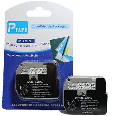 Imagem de Fita Refil Compatível M-131 MK-131 Transparente Incolor 12mm para Rotulador Brother PT-65 PT-70 PT-80 PT-85 PT-90 PT-70BM PT-45 PT-55 PT-100 PT-110