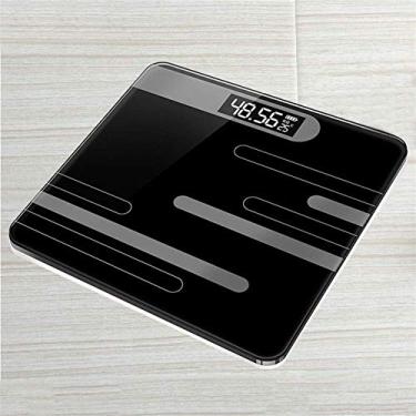 Imagem de balança de banheiro profissional com display lcd escala de piso usb vidro de carregamento escala digital de medição de corpo eletrônico inteligente durável