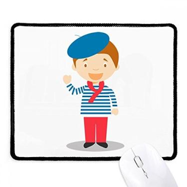 Imagem de Mousepad Sea Blue France desenho animado borda costurada tapete de borracha para jogos
