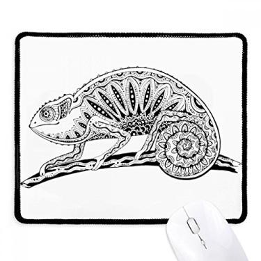 Imagem de Mousepad de desenho de animal de lagarto com cauda longa e borda costurada para jogos