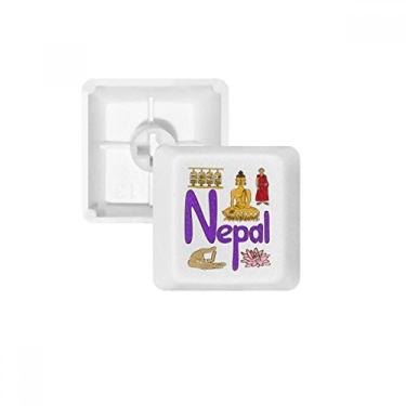 Imagem de Kit de atualização de teclado mecânico PBT com padrão de marco do Nepal National Symbol