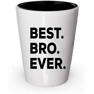 Imagem de Copo de shot Bro – Best Bro Ever – Para irmão mais velho ou mais velho – Para uma nova ideia de presente – Adicionar ao conjunto de caixa de presente – Presente de aniversário de Natal das mães (2)