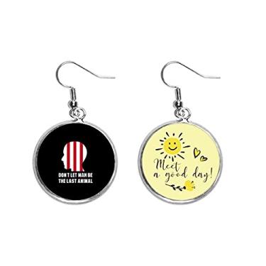 Imagem de Brinco Don't Let Man Be The Last Animal Ear Drop Sun Flower Jewelry Fashion