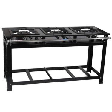 Imagem de Fogão Industrial 3 Bocas Baixa Pressão P7 - Fundiferro