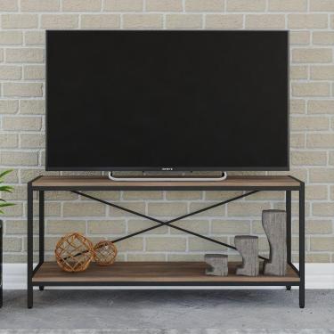 Imagem de Rack para TV até 50 Polegadas 2 Prateleiras Industrial 120cm Active Yescasa Nogal