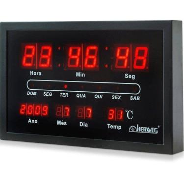 Imagem de Relógio De Parede Digital 6289-34 Preto - Herweg Bivolt