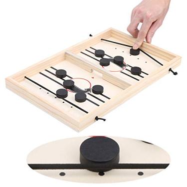 Imagem de TTOCAR Jogos de Estilingue Fast Sling Puck, Super Foosball Table Winner Board, Hóquei de Mesa, 2 Jogadores, Madeira, Preto ou Marrom