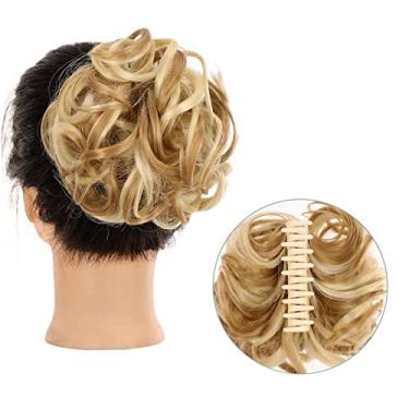 Imagem de Mulheres Bun Scrunchies Pães Presilha Rabo de Cavalo Puxadores de Cabelo Presilha Garra Messy Bun Pedaço de Cabelo Sintético Ondulado Cacheado Chignon Extensões de Pente Desgrenhado Updo Hair Pão (Co