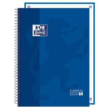 Imagem de Caderno Espiral Capa Dura – Oxford Europeanbook – 1 Materia – 80 Folhas – Azul