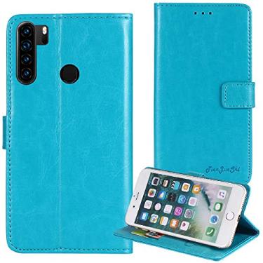 Imagem de TienJueShi Suporte de livro azul retrô protetor de couro TPU capa de silicone para HTC Desire 20 Pro 6,5 polegadas capa de gel carteira Etui