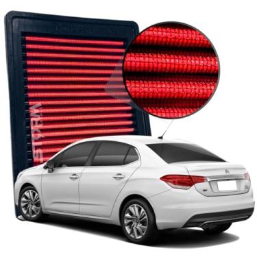 Imagem de Filtro de Ar Esportivo Compatível com Citroen C4 Lounge motor 2.0 ano 2014 a 2016 sedan lavavel Reutilizavel Rs