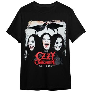 Imagem de Camiseta Ozzy Ozbourne Let It Die Banda De Rock Preta Unissex Adulto e Infantil 100% Algodão