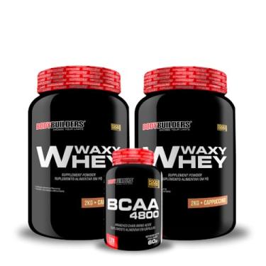 Imagem de Kit 2x Waxy Whey 2kg + BCAA 4800 120 Caps - BODYBUILDERS (Médio, Cappuccino)