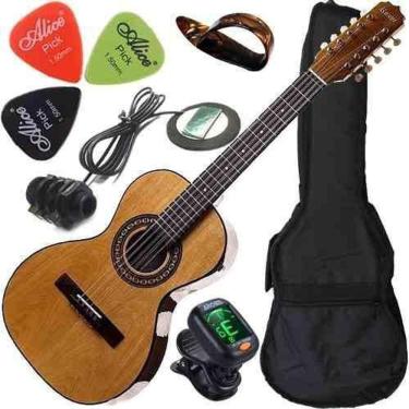 Imagem de Kit Viola Eletroacústica Caipira Cinturada Rv154 Rozini