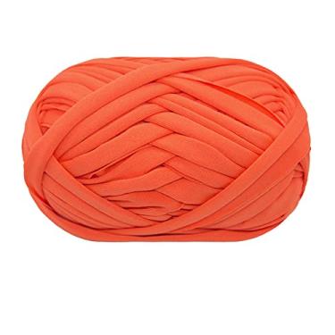 Imagem de Camiseta fio de tricô tecido de crochê pano para mão de verão bolsa diy cobertor almofada projetos de crochê 100g (##28 coral)