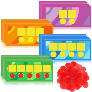 Imagem de 24 tapetes apagáveis a seco e 84 fichas de conscientização fonêmica, jogos de leitura, jogos de leitura EZread (estilo brilhante, papelão)