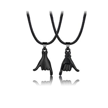 Imagem de Colares combinando para casais, colares de casamento combinando com a promessa do mindinho, colar com pingente de coração de casal para ele e ela, joias de amizade para melhores amigos dos namorados,