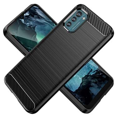 Imagem de KOARWVC Capa de telefone para Nokia G21 e G11, fibra de carbono, à prova de choque, resistente, antiarranhões, TPU macio, preto