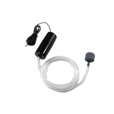 Imagem de Bomba de ar USB para tanque de peixes, bomba de ar para aquário, mini filtro de tubulação, mangueira para infláveis, pesca, exterior, bomba de oxigênio, portátil, pequena (3 x 3 x 7,5 cm, preta)