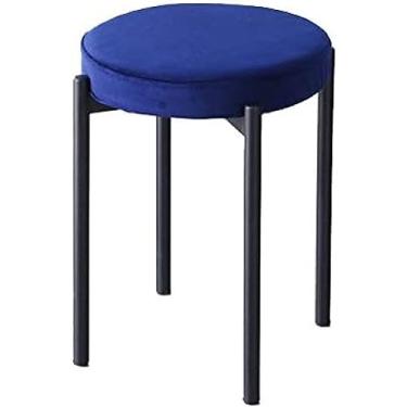 Imagem de Cadeira de bar Cadeira de jantar infantil, superfície de assento de tecido, pernas de cadeira pretas, banco de bar, casa, restaurante, loja de bebidas, banco baixo, almofada de 6,5 cm, A1,33