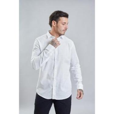 Imagem de Camisa Social Manga Longa Masculina de Botão Gola Polo Color Dialogo Jeans-Masculino