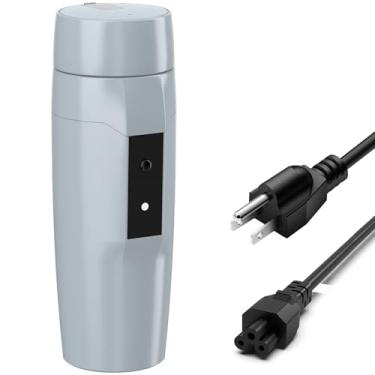 Imagem de Chaleira elétrica portátil, chaleira elétrica pequena para viagem, aquecedor de água rápido de 300 W, mini xícara de café para hotel/escritório/caravana, desligamento automático, cinza