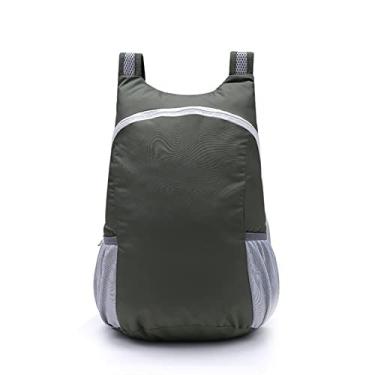 Imagem de Mochila dobrável, leve, compacta, masculina, feminina, dobrável, bolsa de viagem, para atividades ao ar livre, camping, conveniente, verde escuro/2353