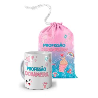Imagem de Caneca Profissão Dorameira + Saquinho FJ Utilitys