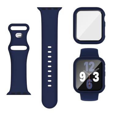 Imagem de Adorique Pulseira esportiva de silicone macio compatível com Apple Watch Series SE 10, 9, 8, 7, 6, 5, 4 e 3 de 40 mm, 41 mm e 42 mm, azul marinho