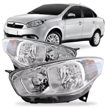 Imagem de Farol Grand Siena 2012 2013 2014 2015 2016 2017 2018 2019 2020 2021 Cromado - UNIDADE LADO:ESQUERDO (MOTORISTA)