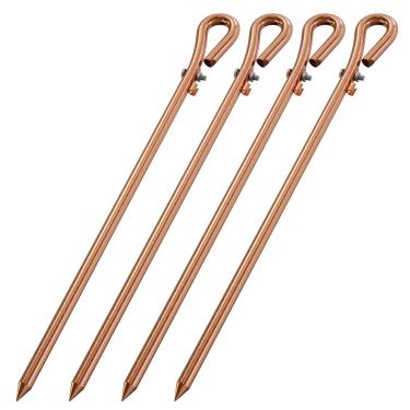 Imagem de Haste de aterramento portátil - Pino de aterramento elétrico de cobre com terminal de fio de aterramento | Ótimo para cercas elétricas, antenas, pratos de satélite, pino de aterramento, estaca de