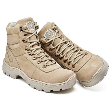 Imagem de Bota Coturno Couro Masculina Adventure Areia Deserto Exército Cano Baixo (43, Areia)