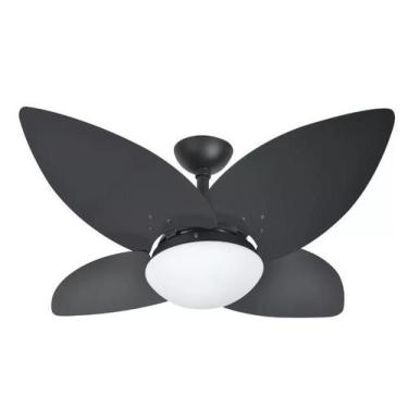 Imagem de Ventilador Teto 4 Pás Sala Quarto Luxo Silencioso Preto 220V - Infinit